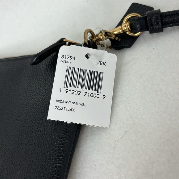 Coach Border Rivits Small Zip Wristlet Black - Picture 3 of 4